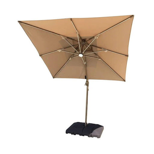 What a cantilever umbrella asks of its base, and why offset shade rewrites the physics of weight and wind